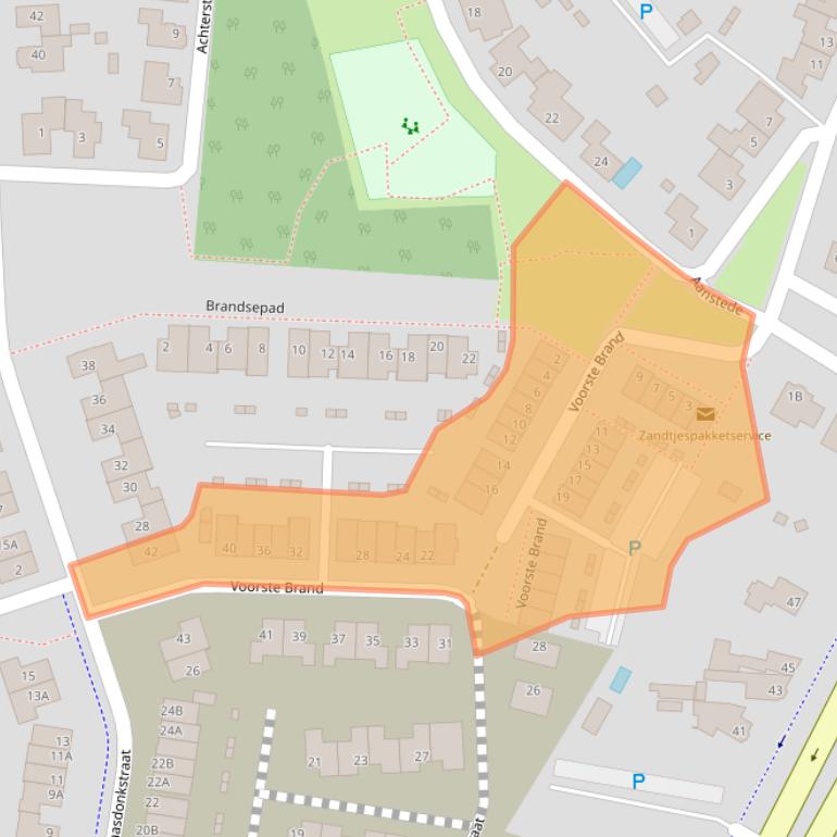 Kaart van postcodegebied 4847GG.