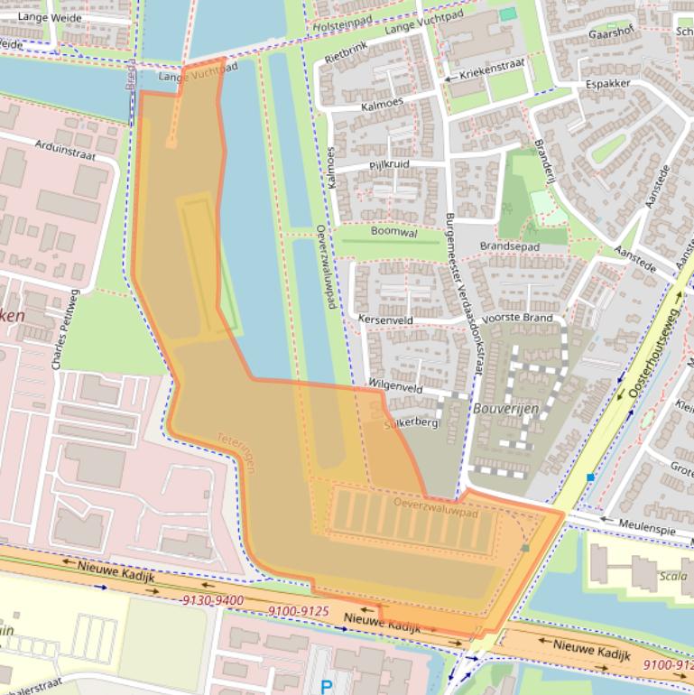 Kaart van postcodegebied 4847GW.