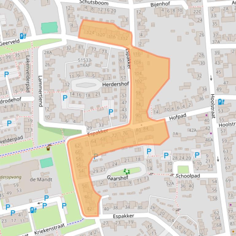 Kaart van postcodegebied 4847HB.