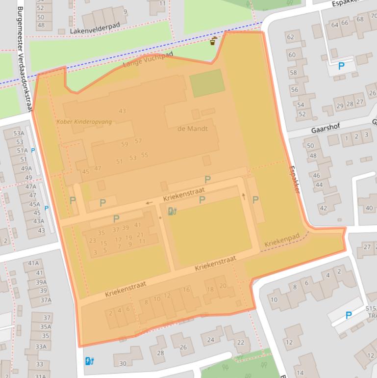 Kaart van postcodegebied 4847HE.