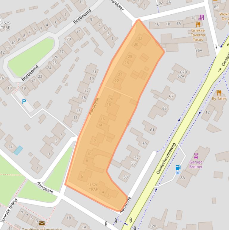 Kaart van postcodegebied 4847HK.