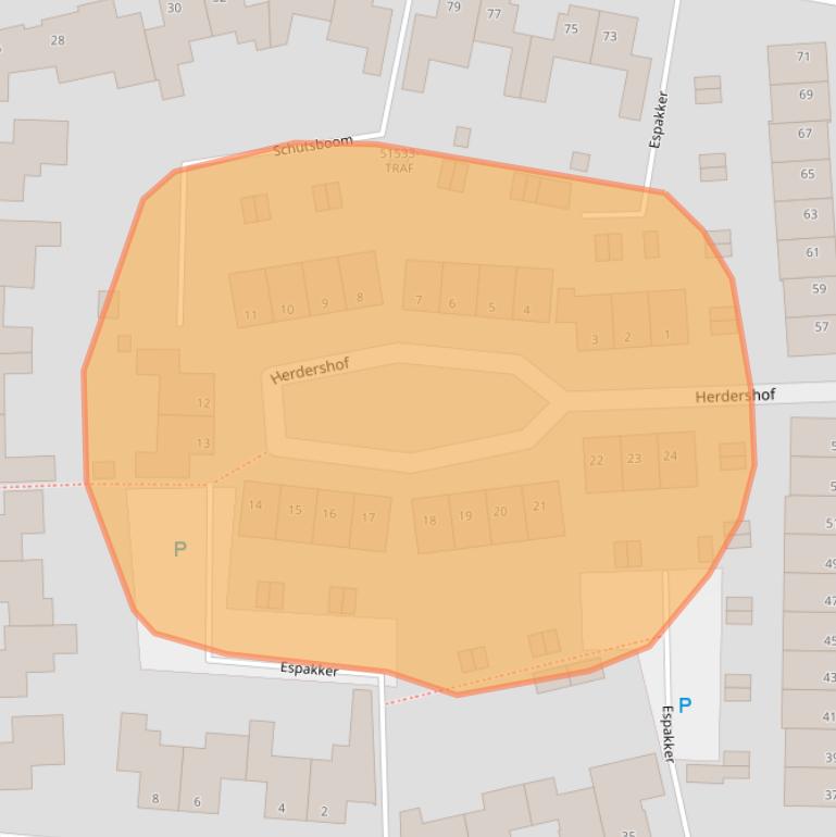 Kaart van postcodegebied 4847HT.