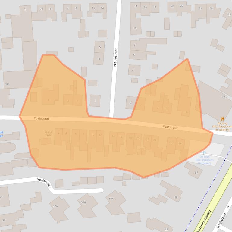 Kaart van postcodegebied 4847RA.