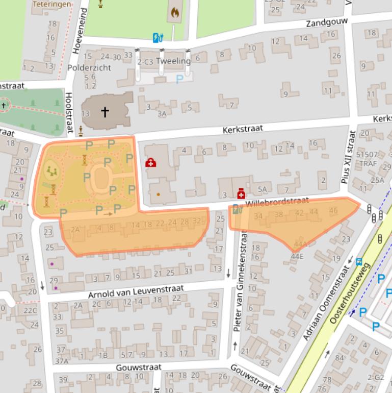 Kaart van postcodegebied 4847RK.