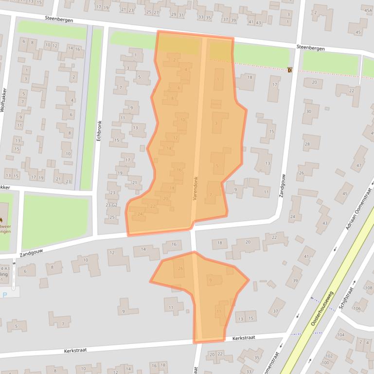 Kaart van postcodegebied 4847RP.