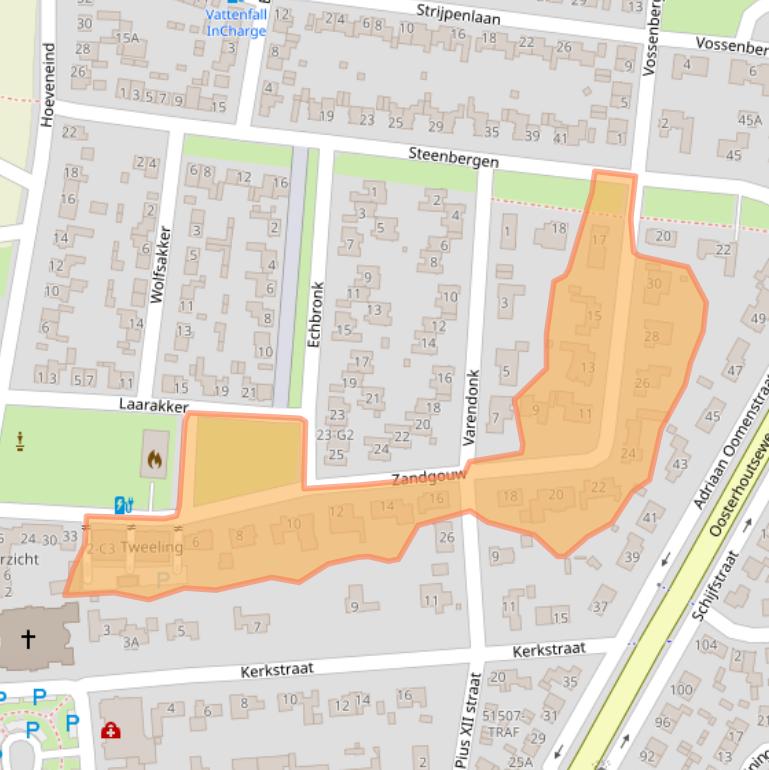 Kaart van postcodegebied 4847RR.