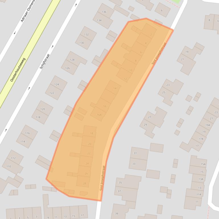 Kaart van postcodegebied 4847SE.