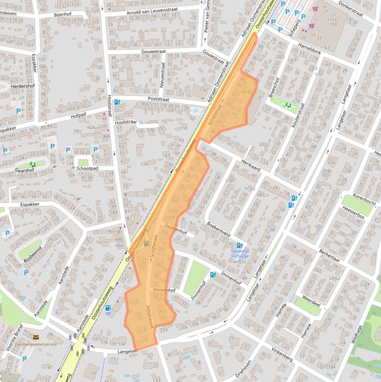 Kaart van postcodegebied 4847SM.