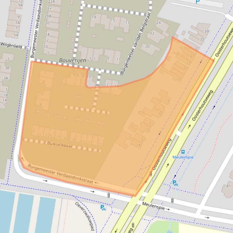 Kaart van postcodegebied 4847TA.