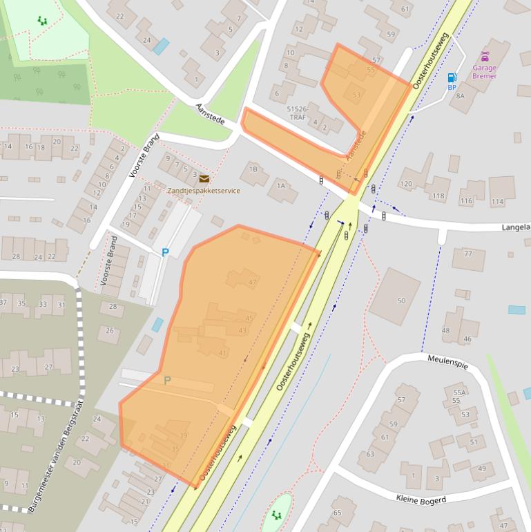 Kaart van postcodegebied 4847TB.