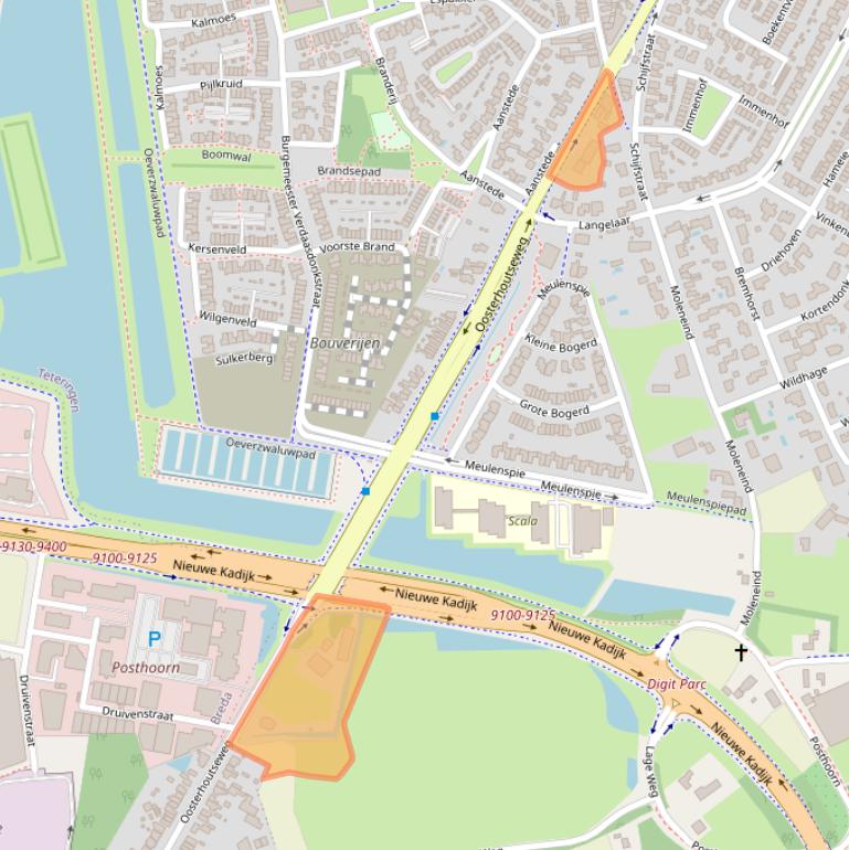 Kaart van postcodegebied 4847TC.