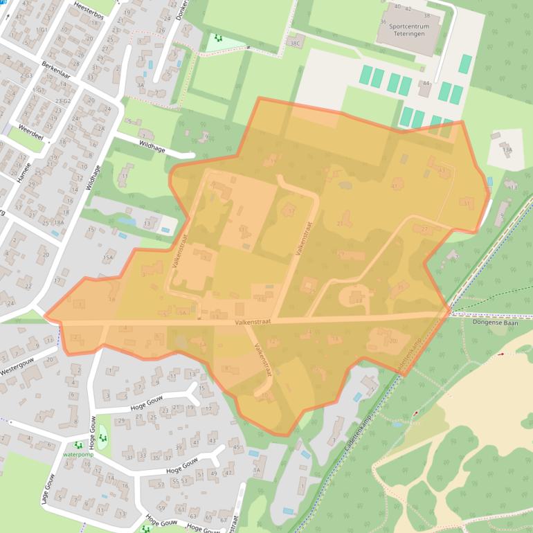 Kaart van postcodegebied 4847TH.