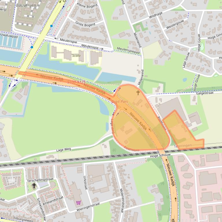 Kaart van postcodegebied 4847TJ.