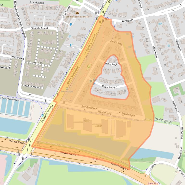 Kaart van postcodegebied 4847TK.