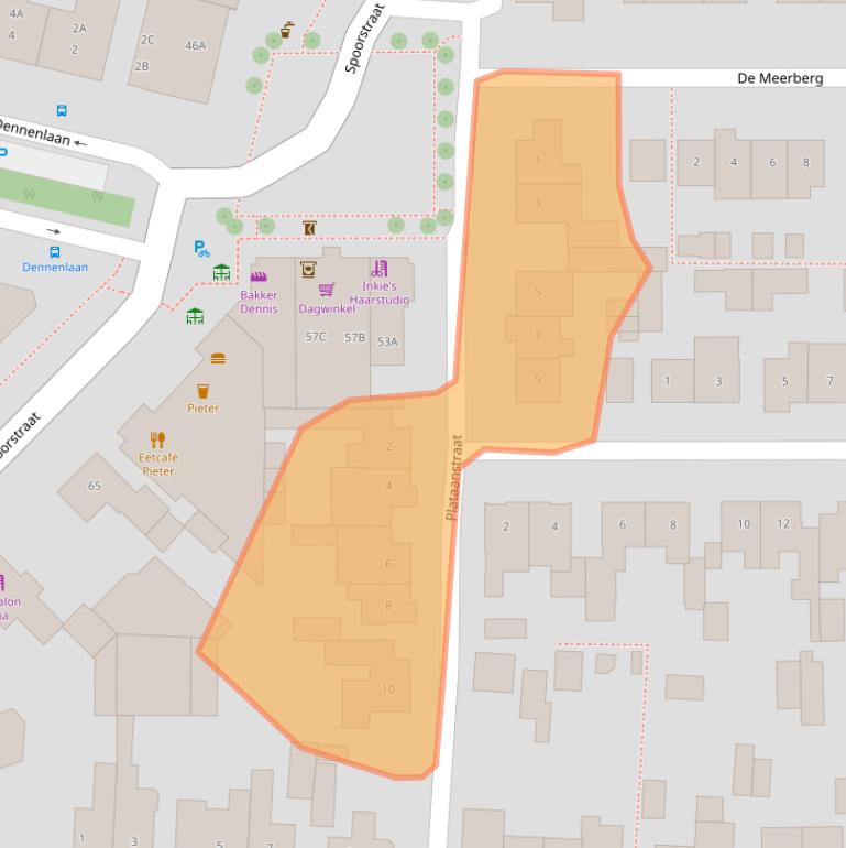 Kaart van postcodegebied 4849AG.