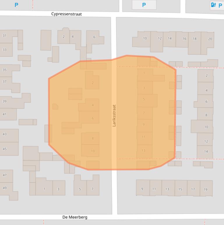 Kaart van postcodegebied 4849AK.