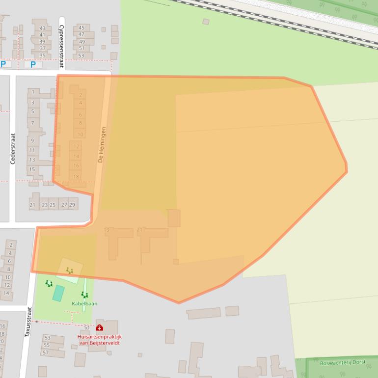 Kaart van postcodegebied 4849AM.