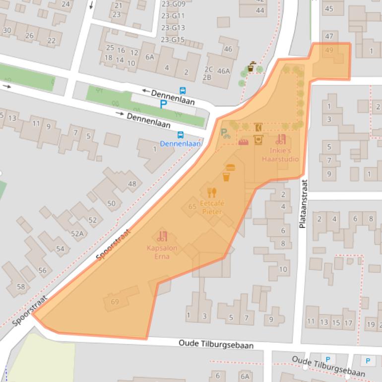 Kaart van postcodegebied 4849AS.