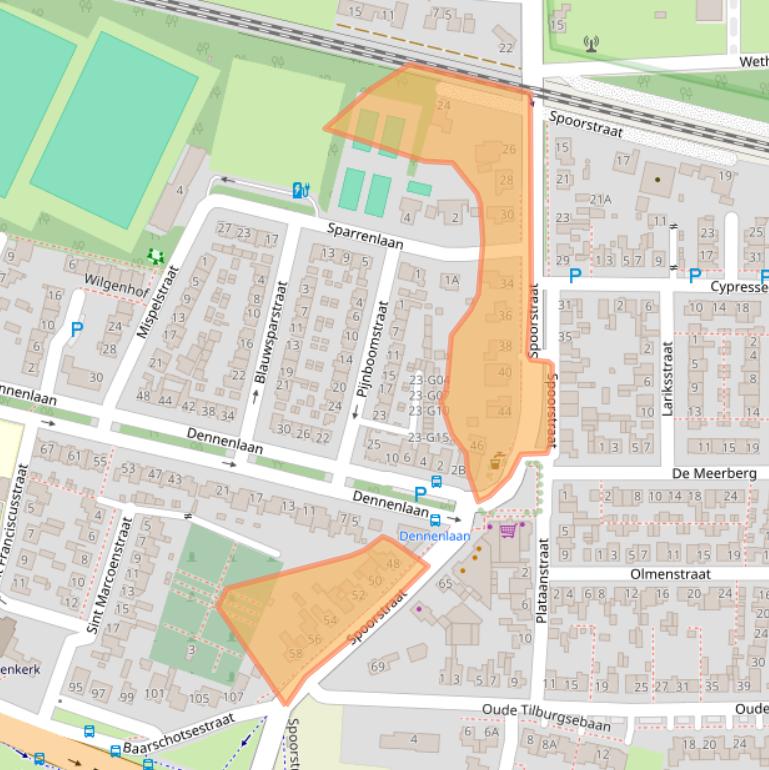 Kaart van postcodegebied 4849AT.