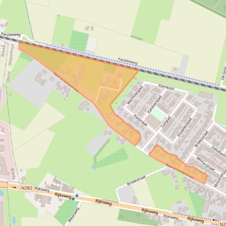 Kaart van postcodegebied 4849BJ.