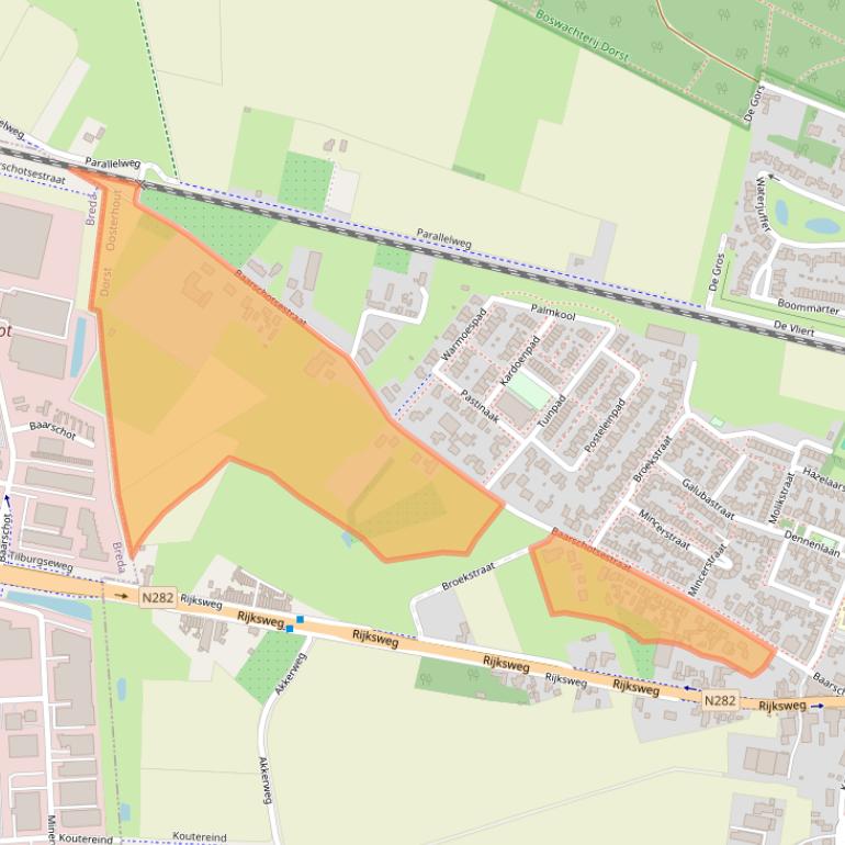 Kaart van postcodegebied 4849BL.