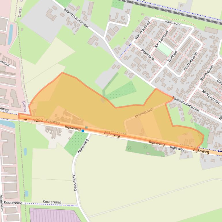 Kaart van postcodegebied 4849BM.