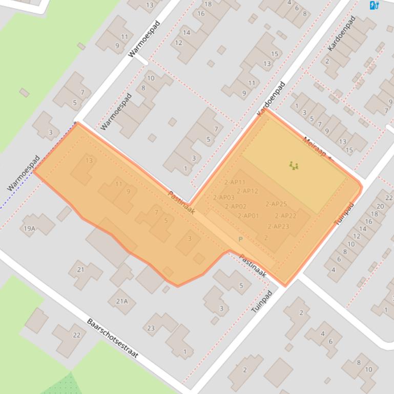 Kaart van postcodegebied 4849CS.