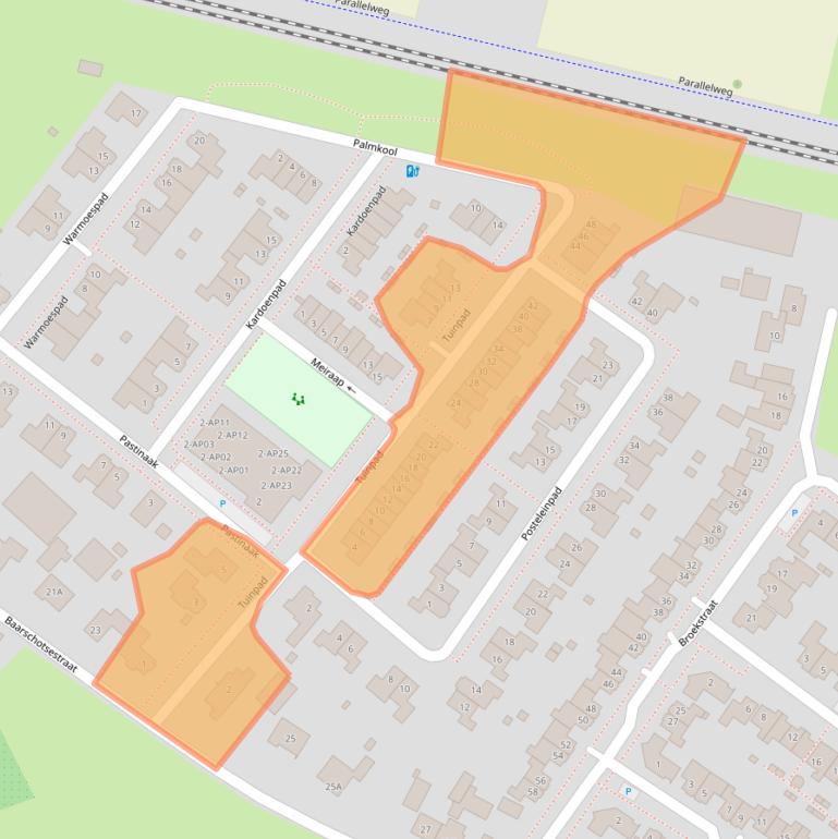 Kaart van postcodegebied 4849CZ.