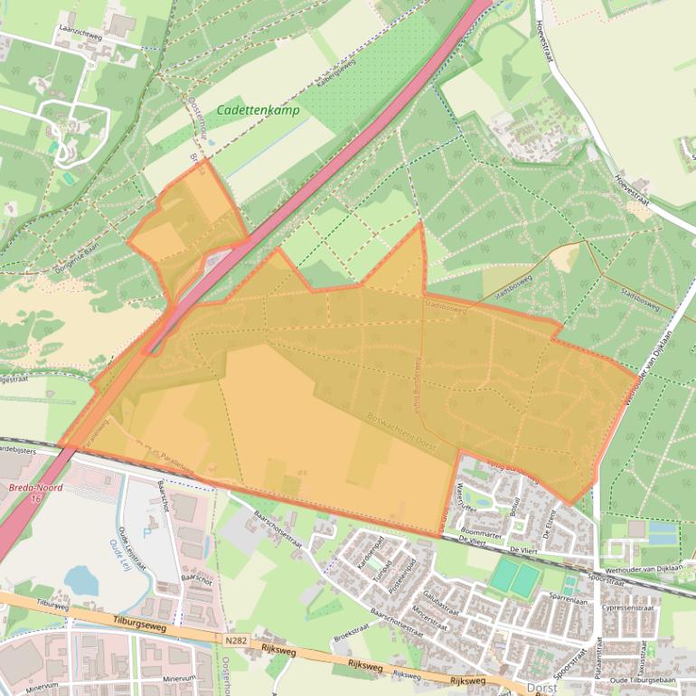 Kaart van postcodegebied 4849PA.