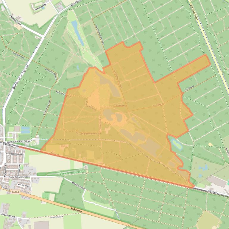 Kaart van postcodegebied 4849PJ.