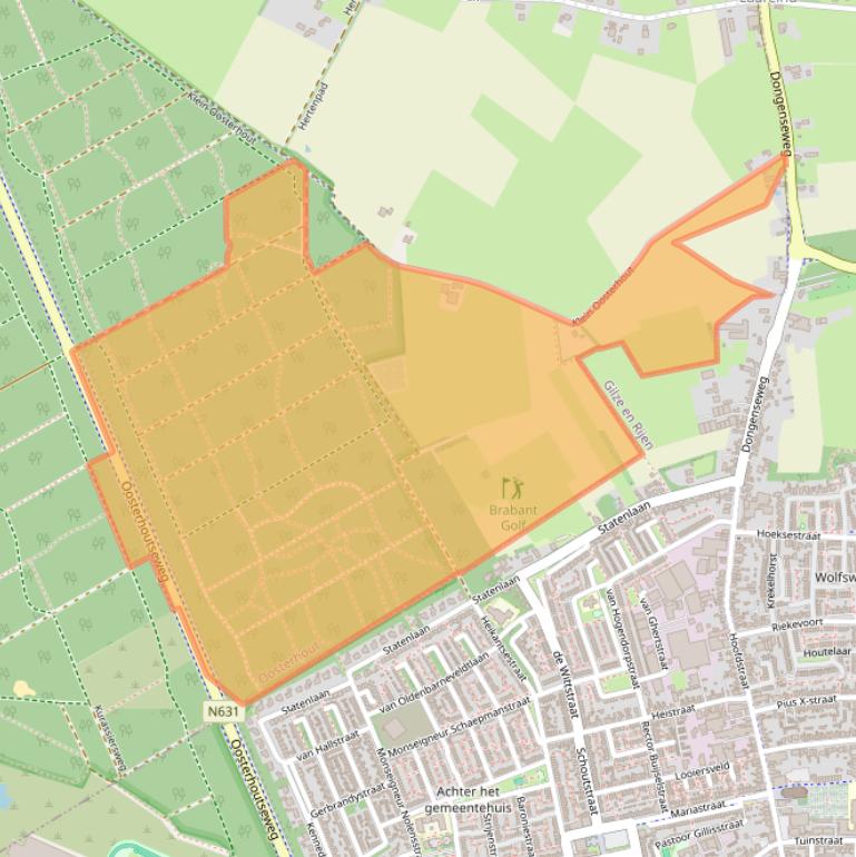 Kaart van postcodegebied 4849RB.