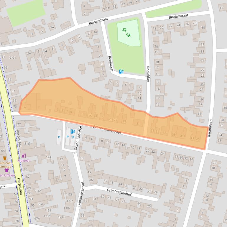 Kaart van postcodegebied 4851AA.