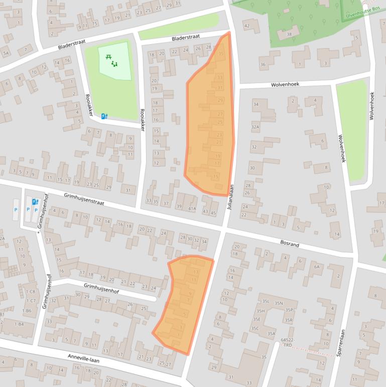 Kaart van postcodegebied 4851AC.