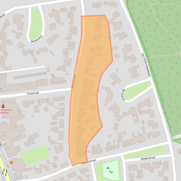 Kaart van postcodegebied 4851AK.