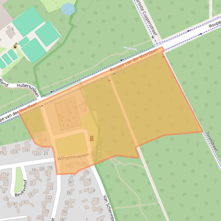 Kaart van postcodegebied 4851AR.