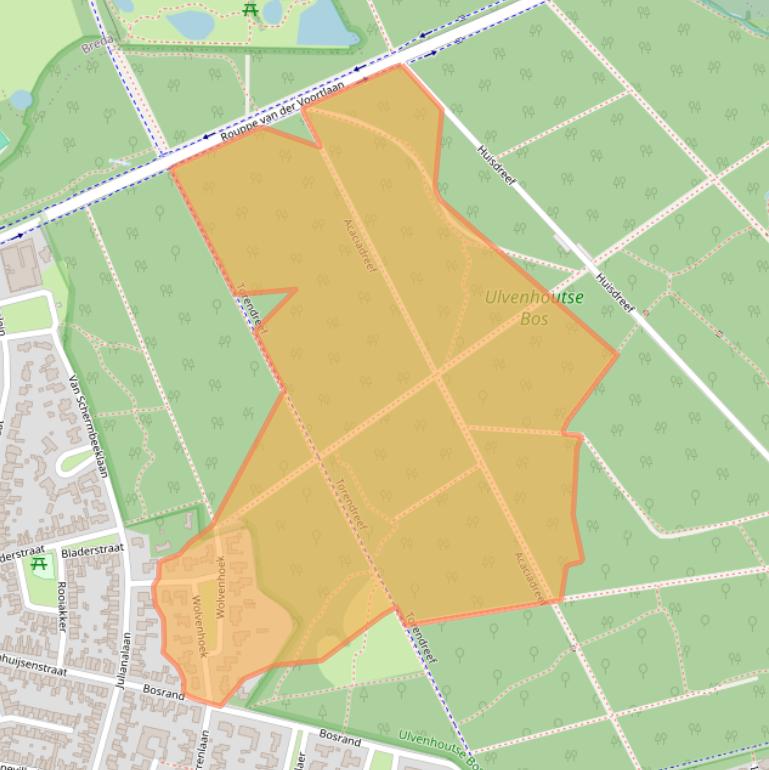 Kaart van postcodegebied 4851AX.