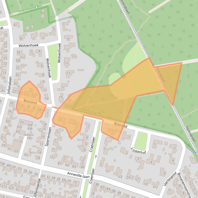 Kaart van postcodegebied 4851BA.