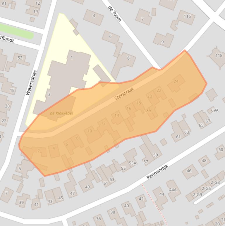 Kaart van postcodegebied 4851BG.