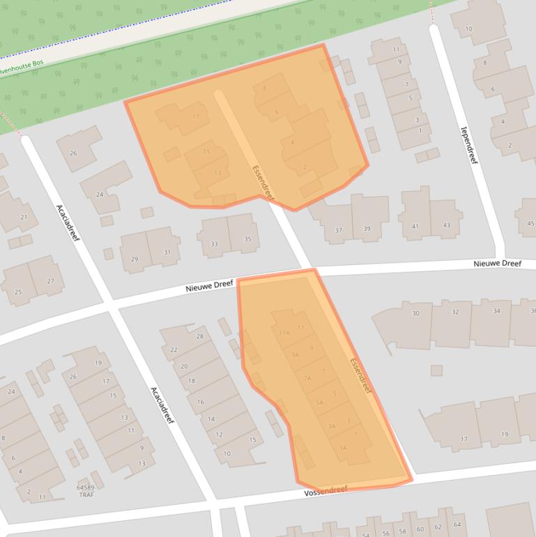 Kaart van postcodegebied 4851BM.