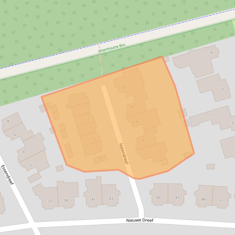 Kaart van postcodegebied 4851BV.