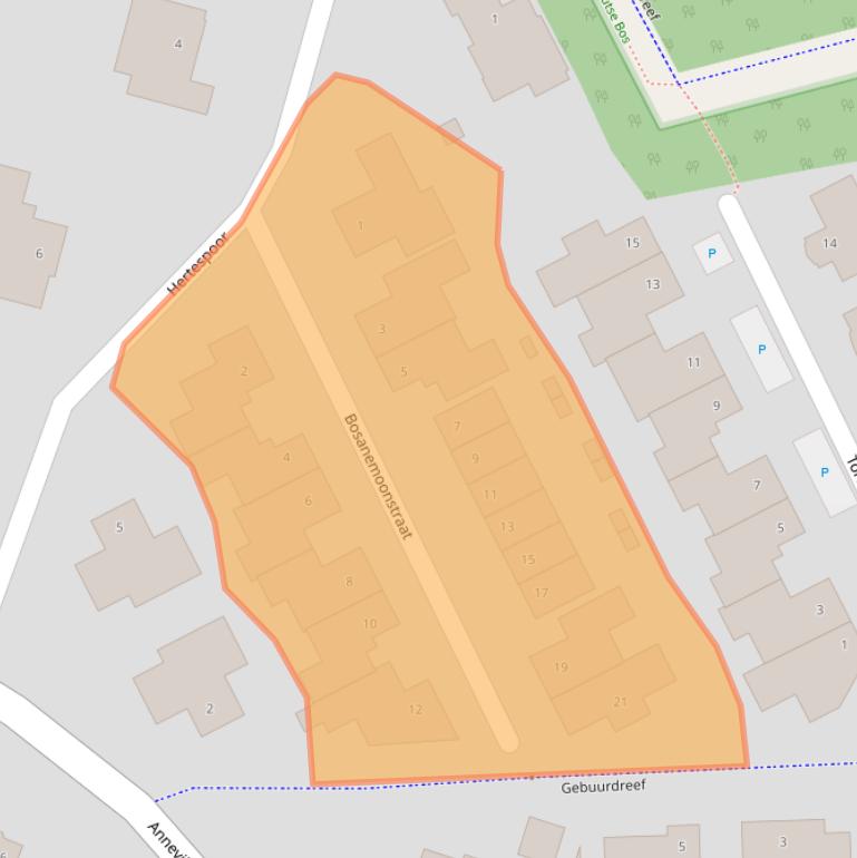 Kaart van postcodegebied 4851BZ.