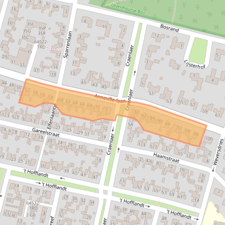 Kaart van postcodegebied 4851CD.