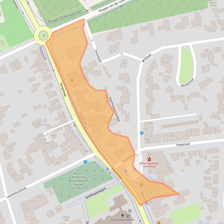 Kaart van postcodegebied 4851CJ.