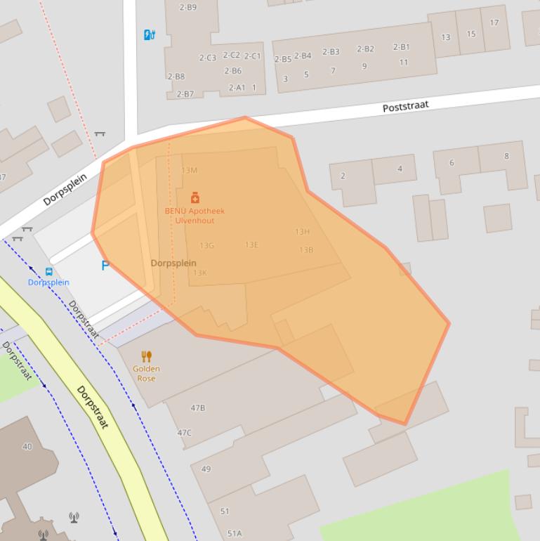 Kaart van postcodegebied 4851CP.