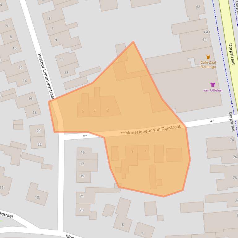 Kaart van postcodegebied 4851CW.