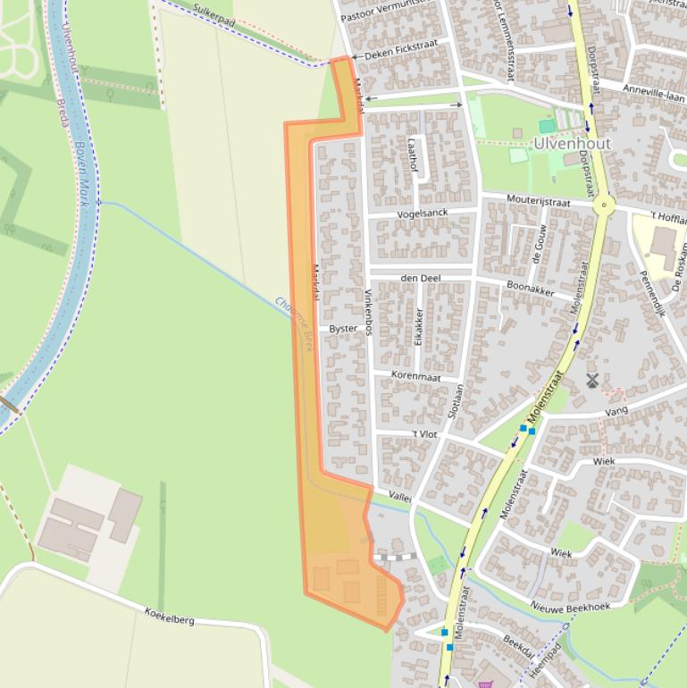 Kaart van postcodegebied 4851EB.