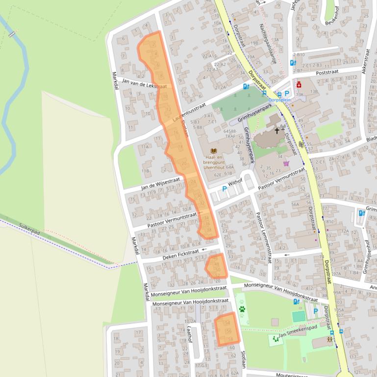 Kaart van postcodegebied 4851ED.