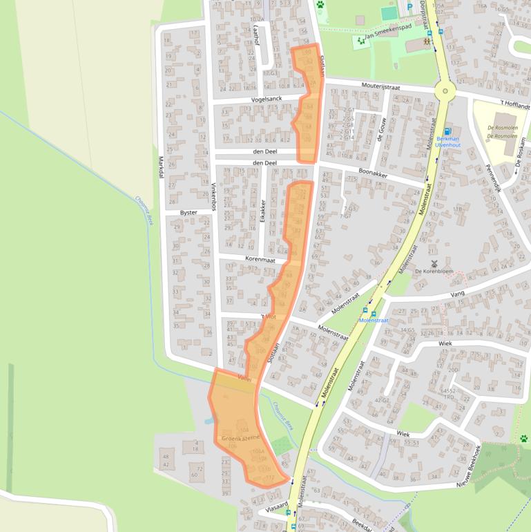 Kaart van postcodegebied 4851EE.