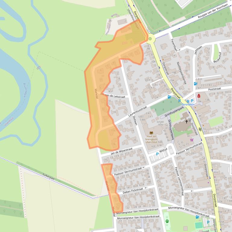 Kaart van postcodegebied 4851EH.