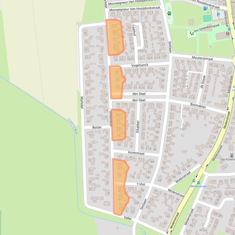 Kaart van postcodegebied 4851EP.